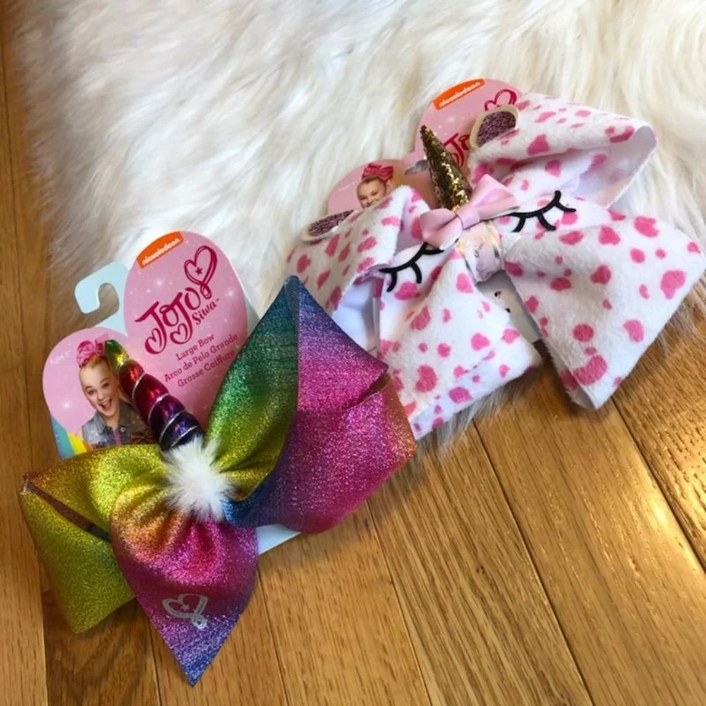 JoJo Siwa Set of 2 Large Unicorn Themed Bows